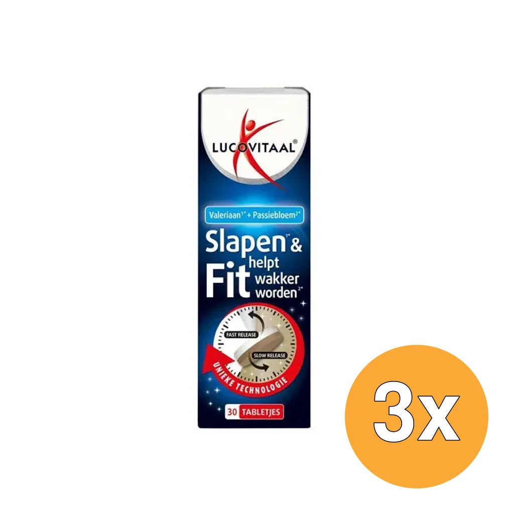 3x Lucovitaal Slapen & Helpt Fit Wakker Worden (30 tabletten)