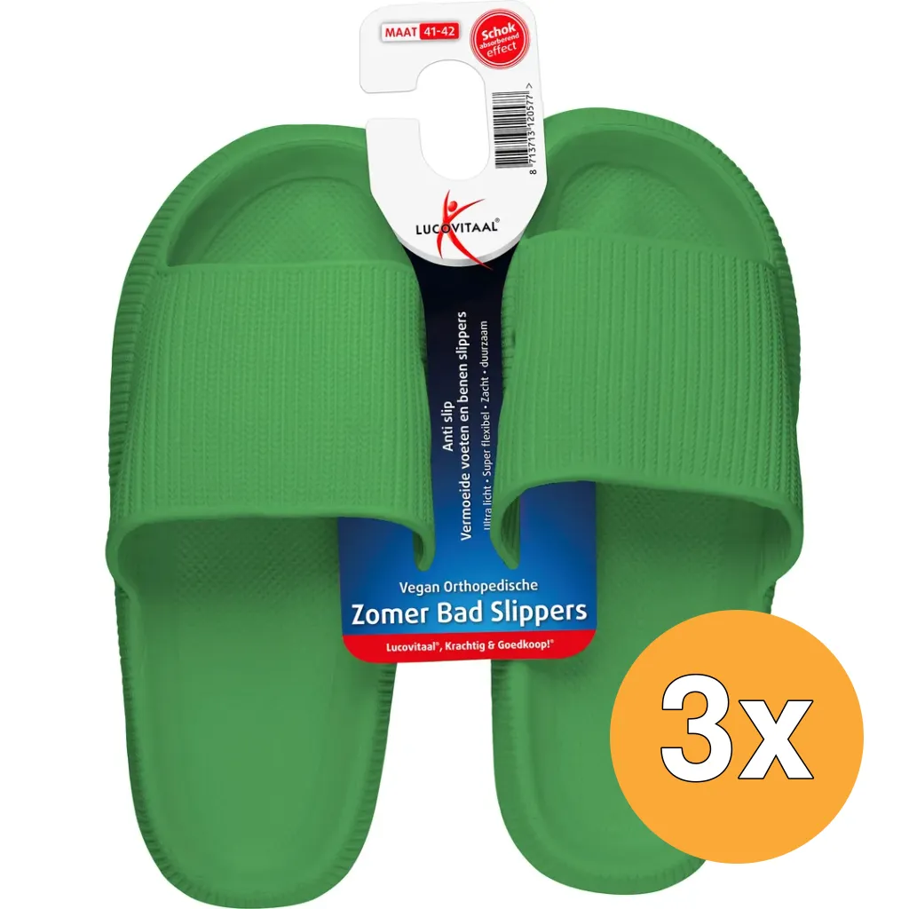 3x Lucovitaal Orth. Badslippers 41-42 Groen (1 paar)