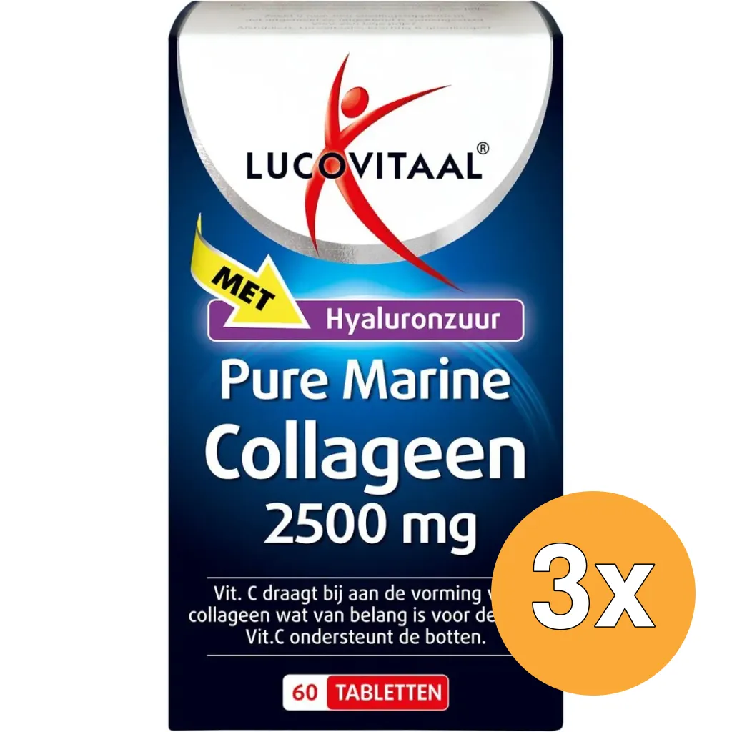 3x Lucovitaal Collageen 2500Mg Pure Marine (60 tabletten)