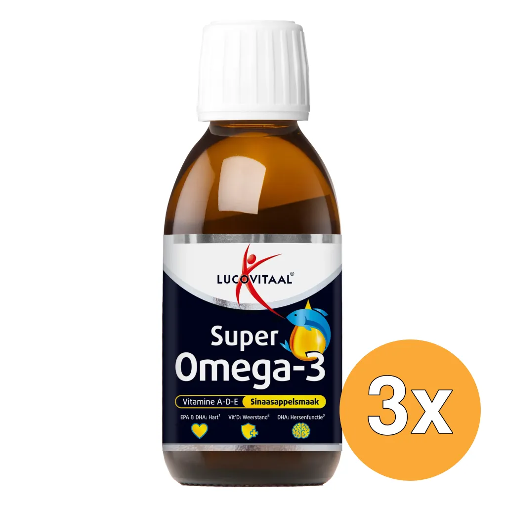 3x Lucovitaal Super Omega 3 Vloeibaar Sinaasappel (125 ml)