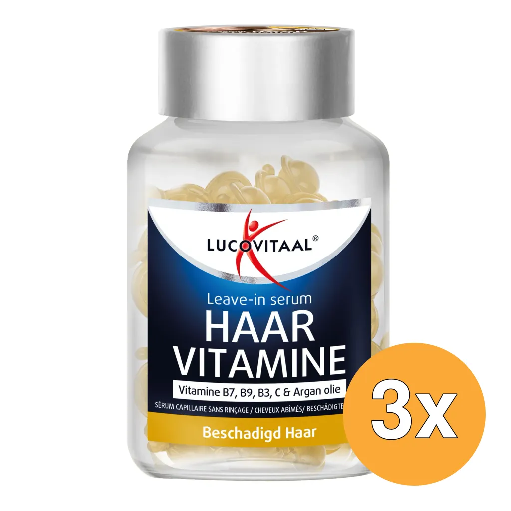 3x Lucovitaal Leave-in Serum Vitamine - Beschadigd Haar (25 twist capsules)