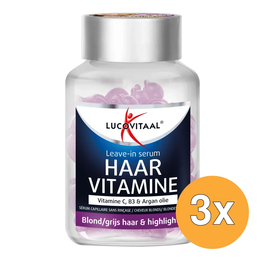 3x Lucovitaal Leave-in Serum Vitamine - Blond/Grijs Haar (25 twist capsules)