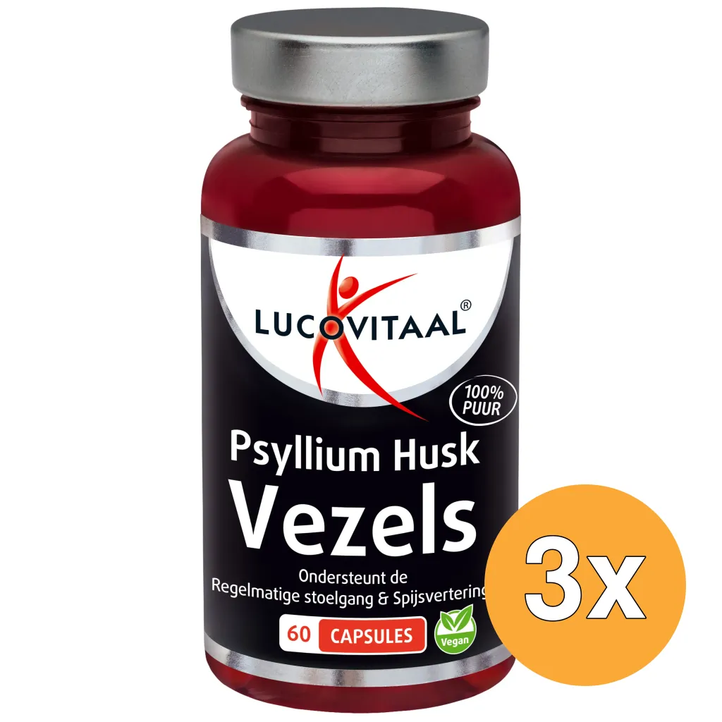 3x Lucovitaal Psyllium Husk Vezels (60 capsules)