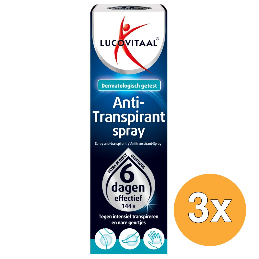 3x Lucovitaal Anti-Transpirant Spray (40 ml)