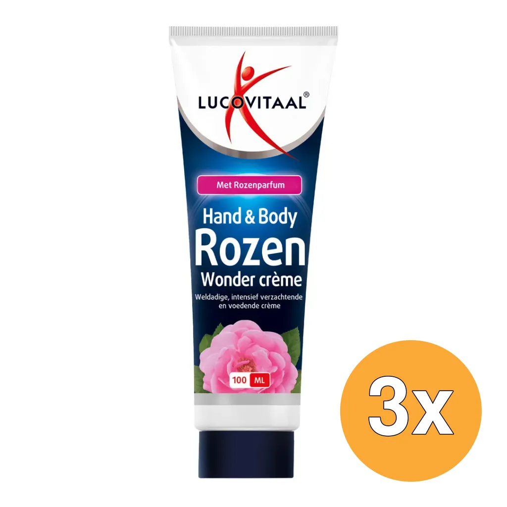 3x Lucovitaal Hand & Body Rozen Wonder Crème (100 ml)