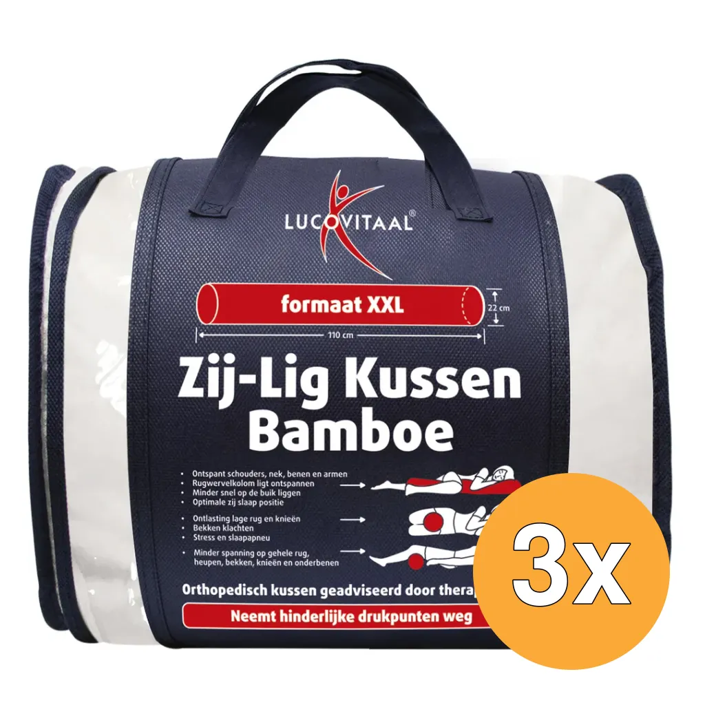 3x Lucovitaal Bamboe Zij-Lig Kussen (1 stuk)