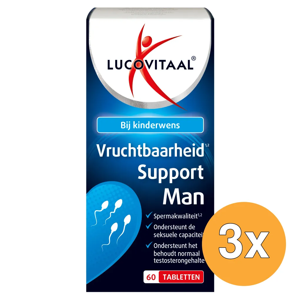 3x Lucovitaal Vruchtbaarheid Support Man (60 tabletten)