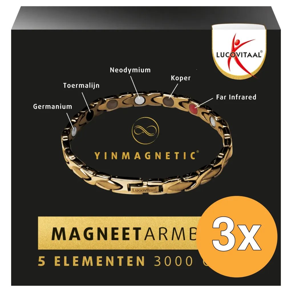 3x Lucovitaal Magneet Armband Goud (1 stuk)