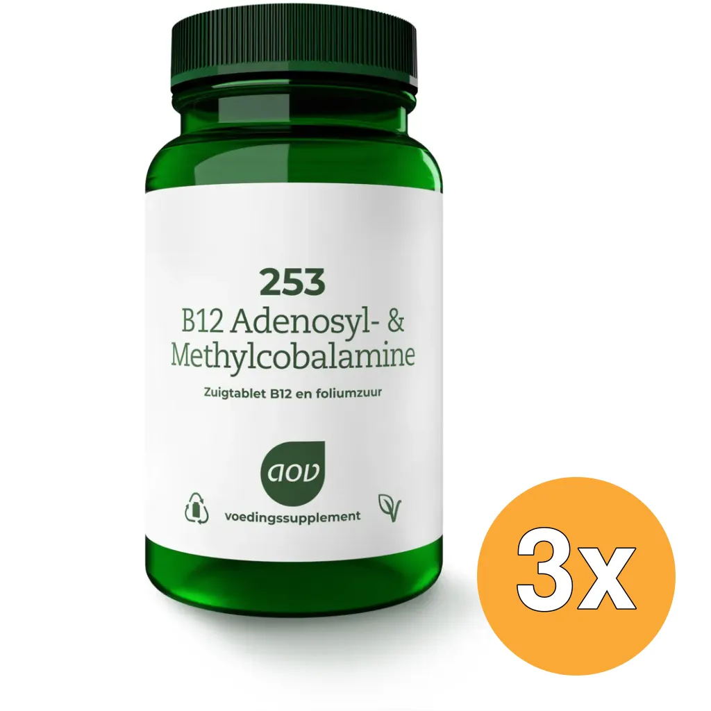 3x AOV 253 B12 Adenosyl & methylcobalamine (60 zuigtabletten)