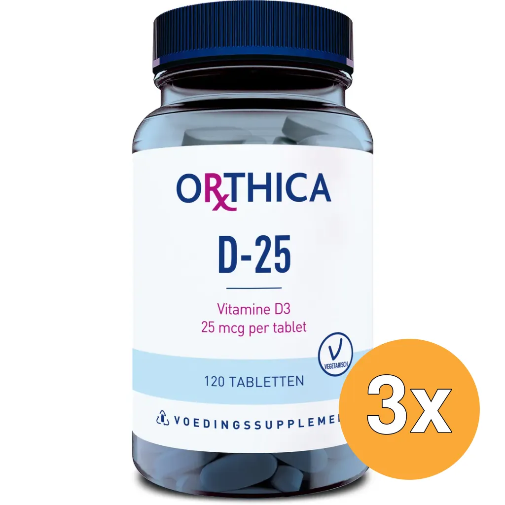3x Orthica Vitamine D-25 (120 tabletten)