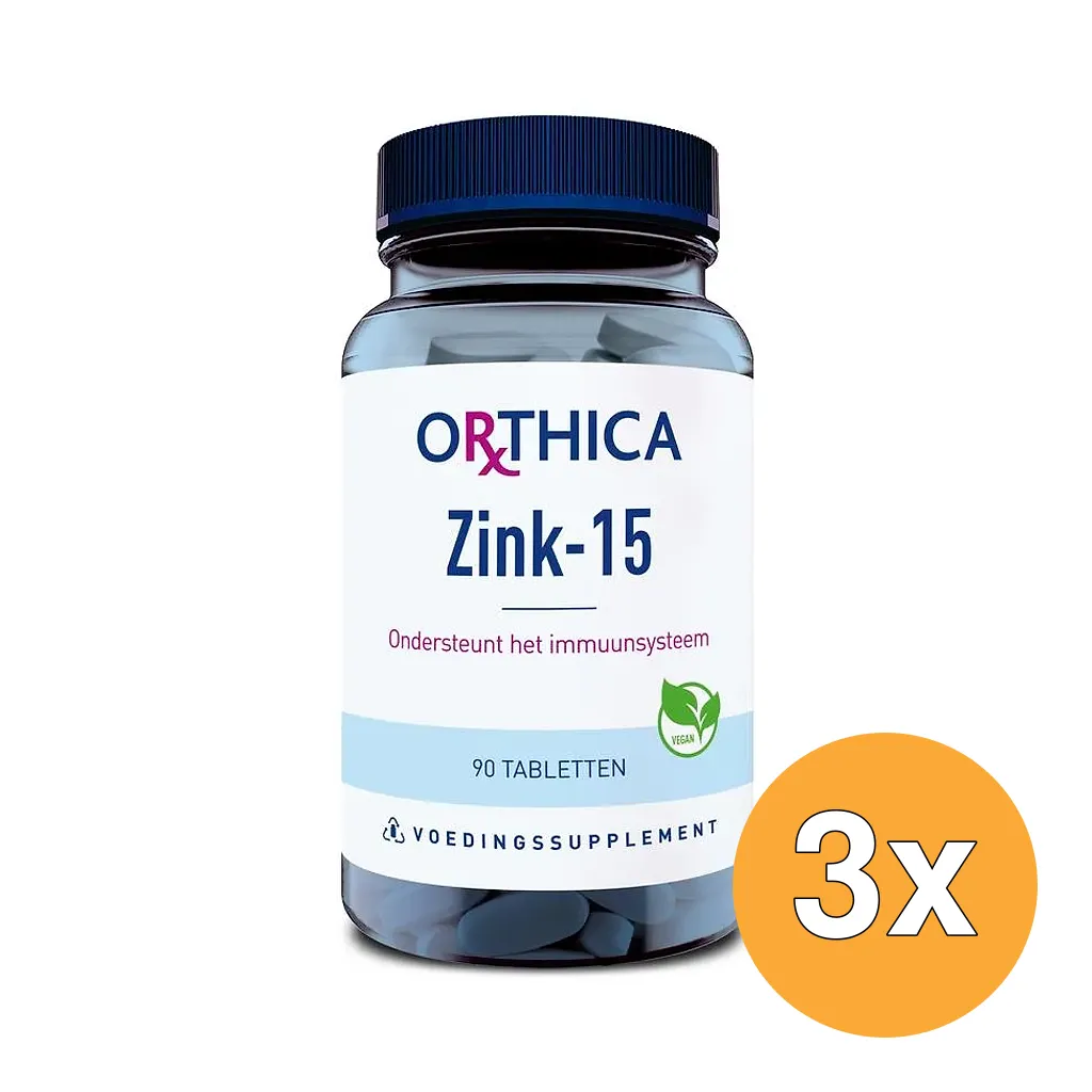 3x Orthica Zink 15 (90 tabletten)