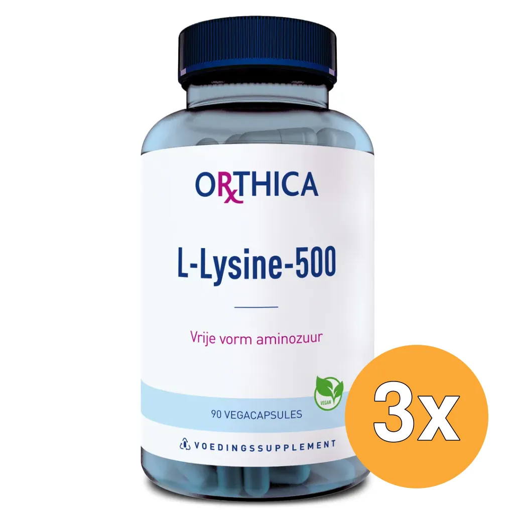 3x Orthica L-Lysine 500 (90 capsules)