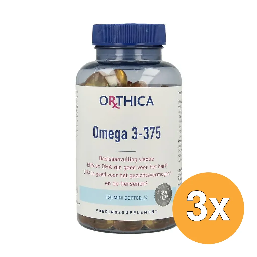 3x Orthica Omega 3 375 (120 softgels)