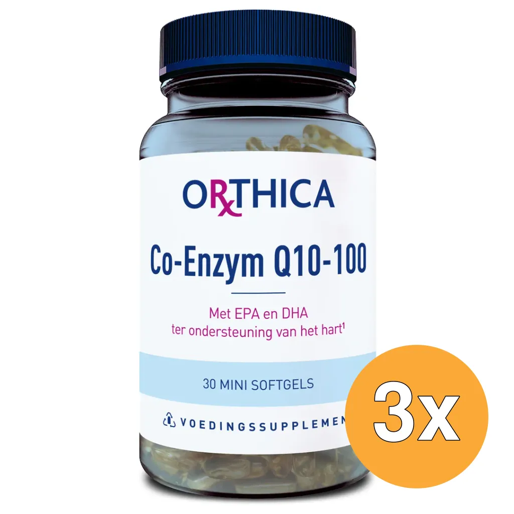 3x Orthica Co-enzym Q10-100 (30 softgels)
