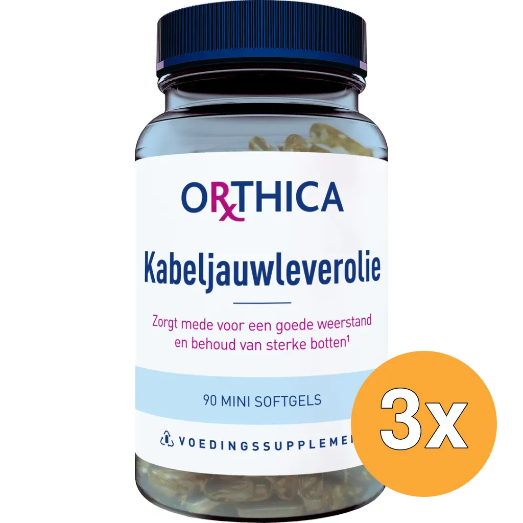 3x Orthica Kabeljauwleverolie (90 Softgels)