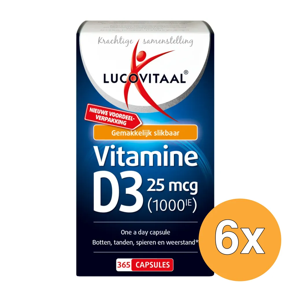 6x Lucovitaal Vitamine D3 25mcg (365 capsules)
