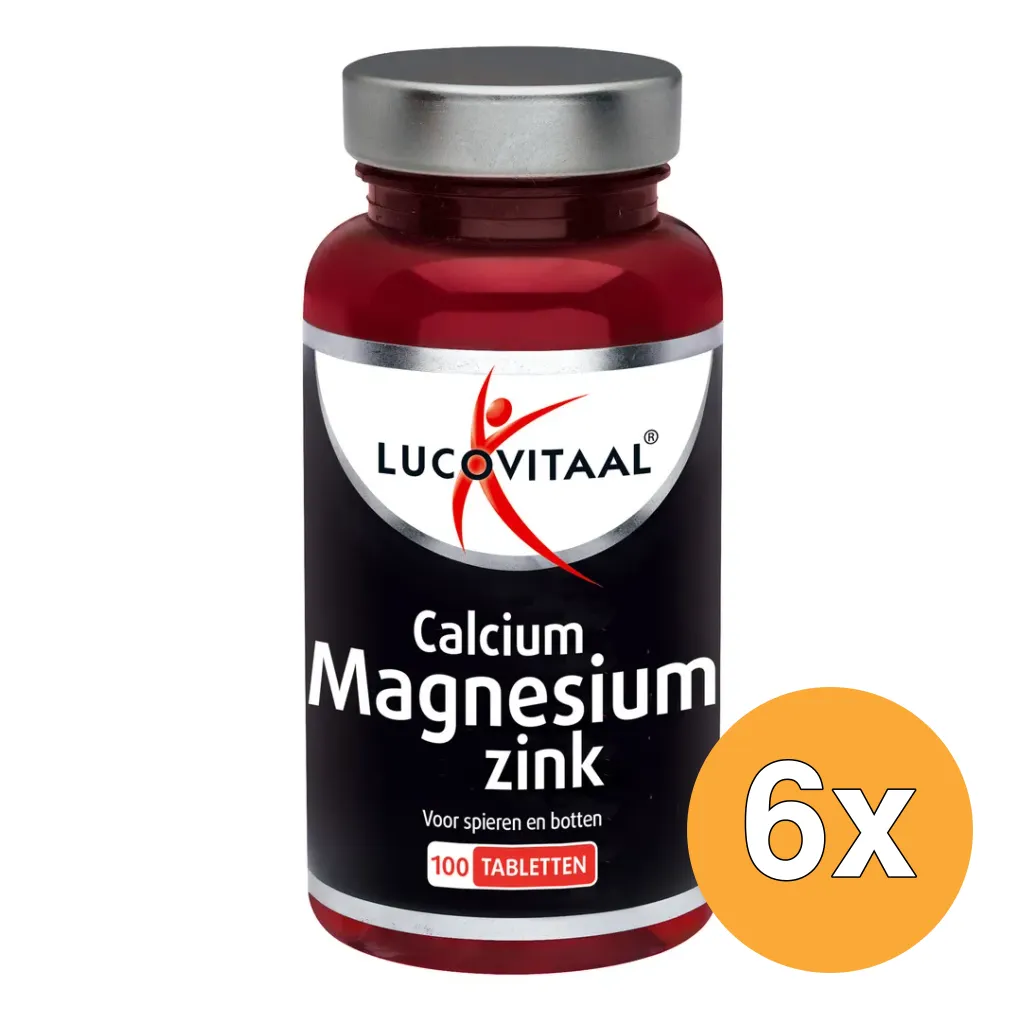6x Lucovitaal Calcium Magnesium Zink (100 tabletten)