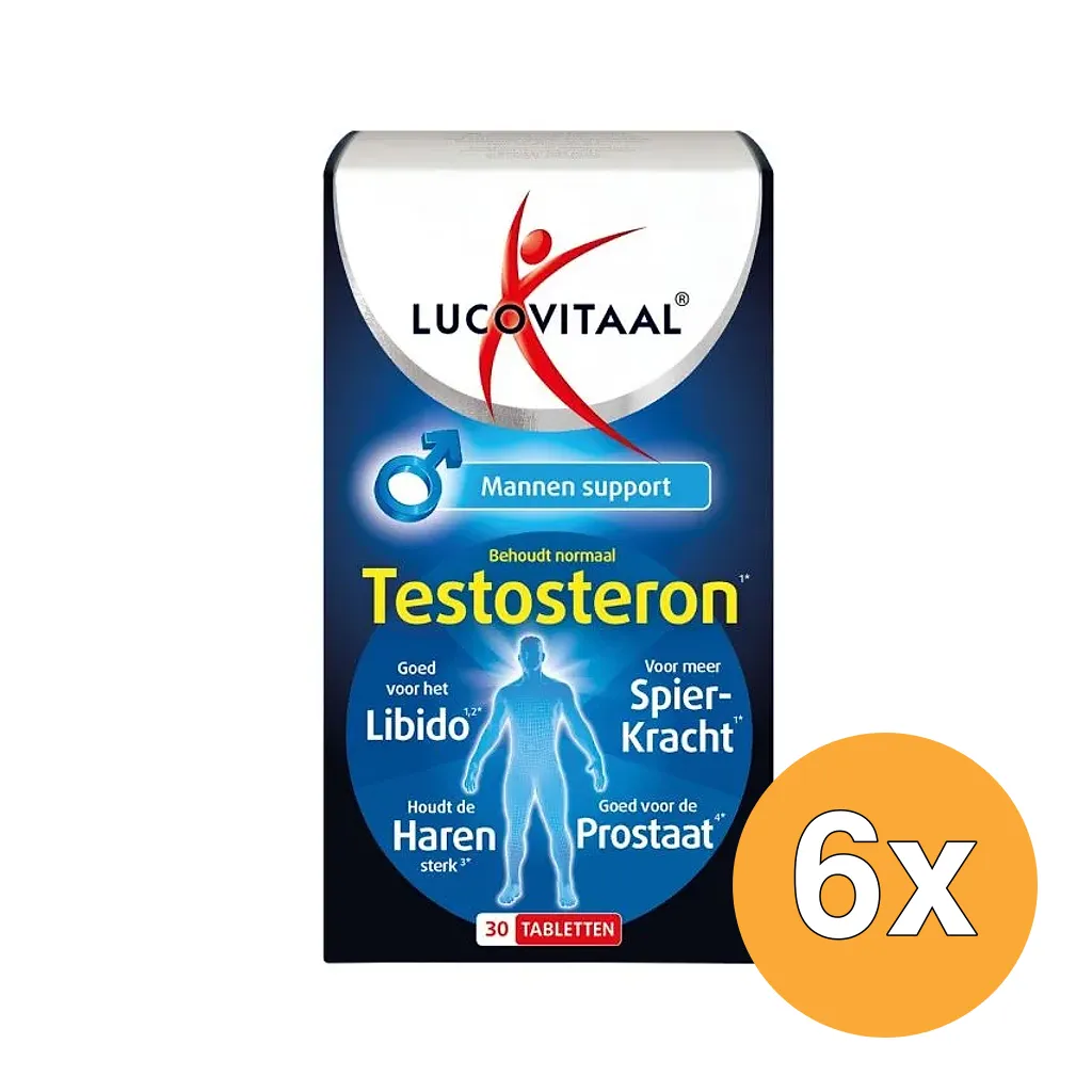 6x Lucovitaal Testosteron Mannen Support (30 tabletten)