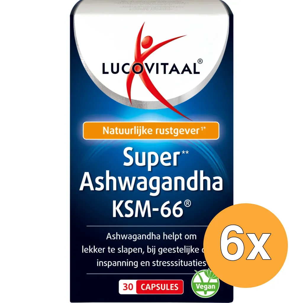 6x Lucovitaal Ashwagandha KSM-66 Super (30 capsules)
