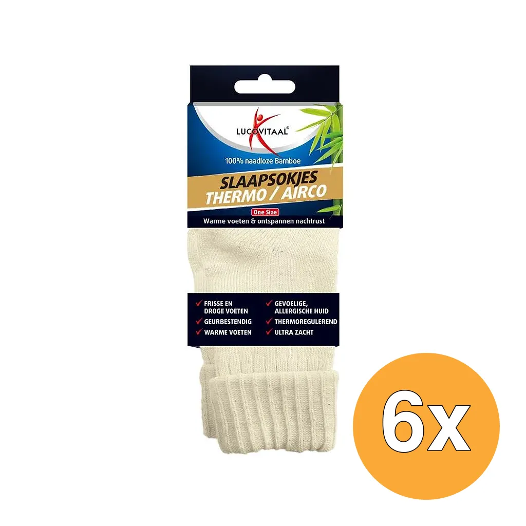 6x Lucovitaal Bamboe Slaapsokjes (1 paar)
