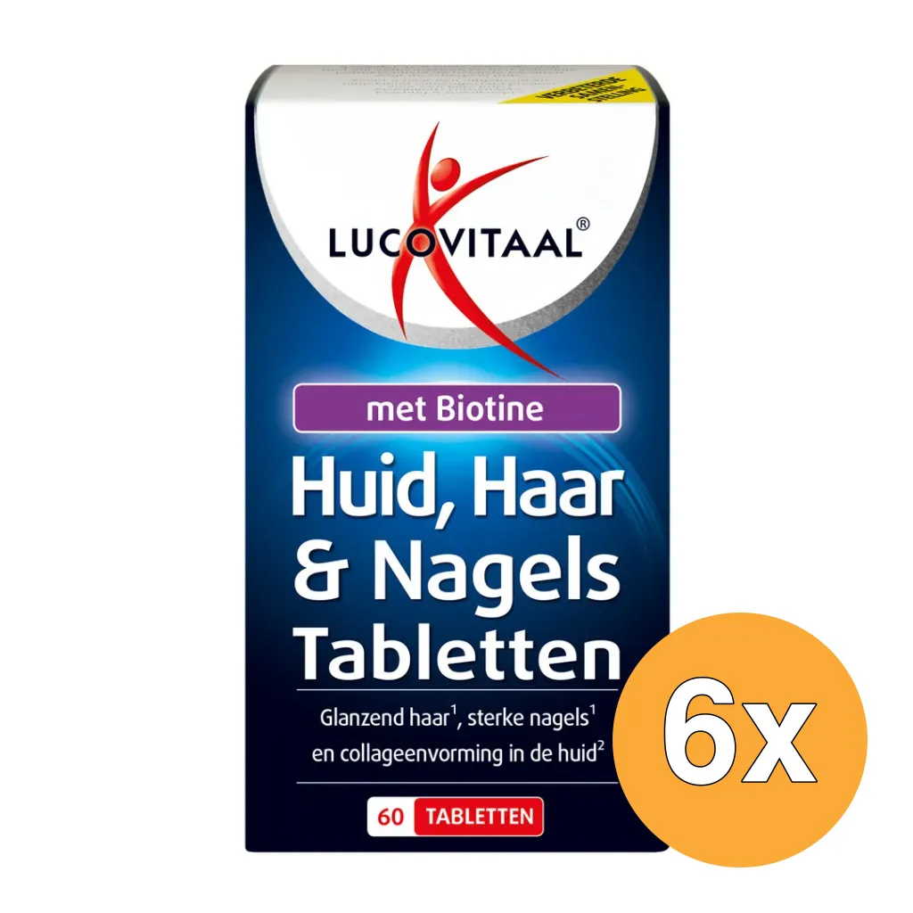 6x Lucovitaal Huid, Haar & Nagels met Biotine (60 tabletten)