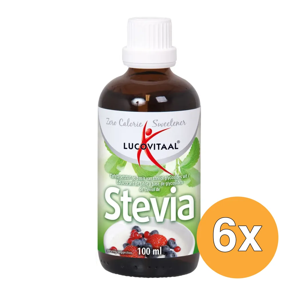 6x Lucovitaal Stevia Vloeibaar Tafelzoetstof (100 ml)