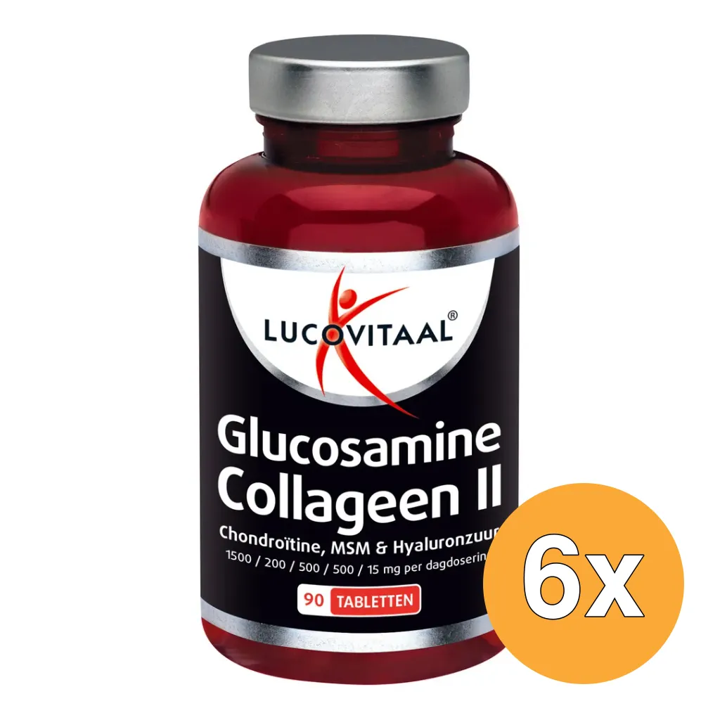 6x Lucovitaal Glucosamine Collageen Type 2 (90 tabletten)