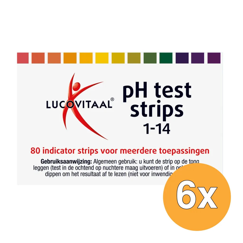 6x Lucovitaal Zuur Base pH Test Strips (80 stuks)