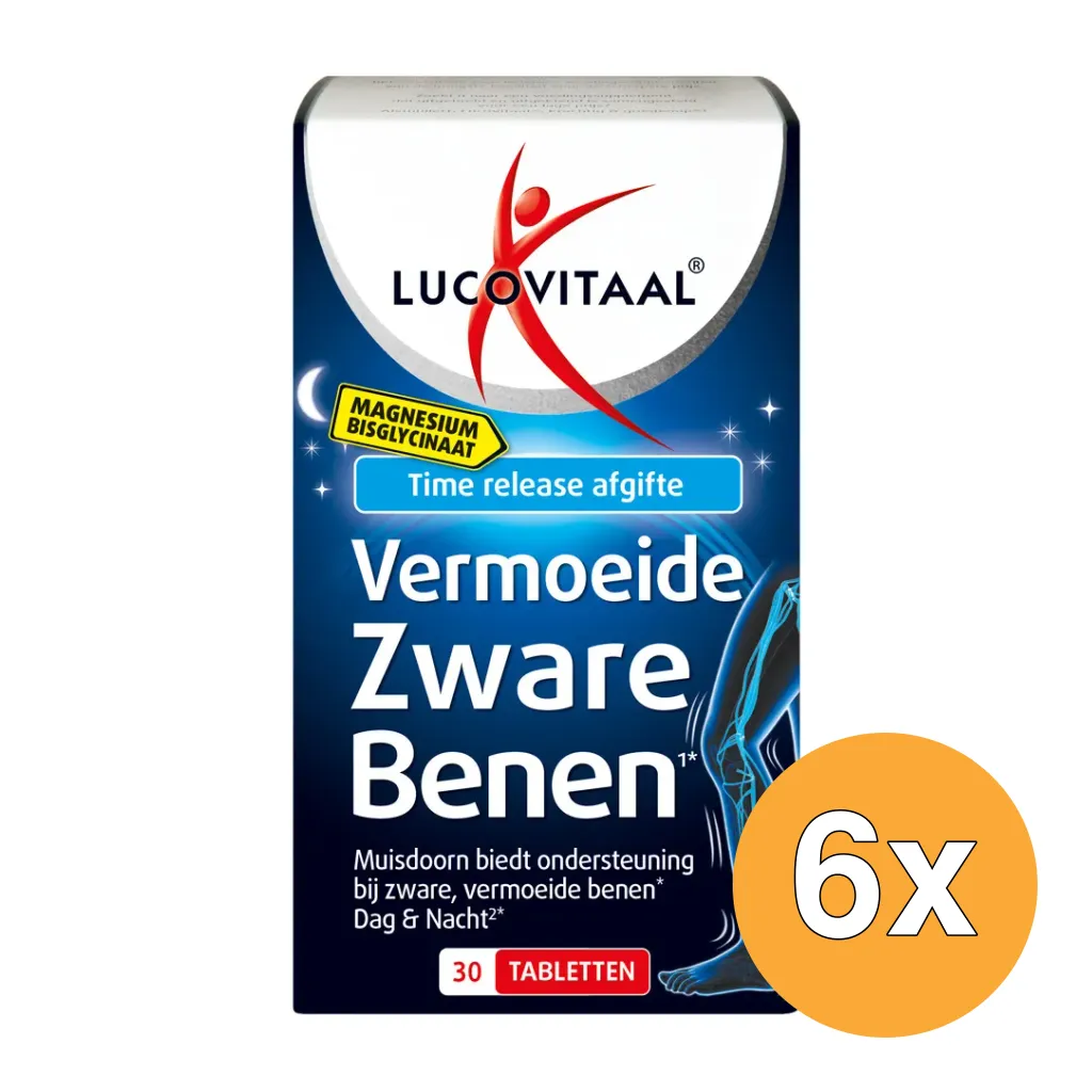 6x Lucovitaal Magnesium Vermoeide Zware Benen (30 tabletten)