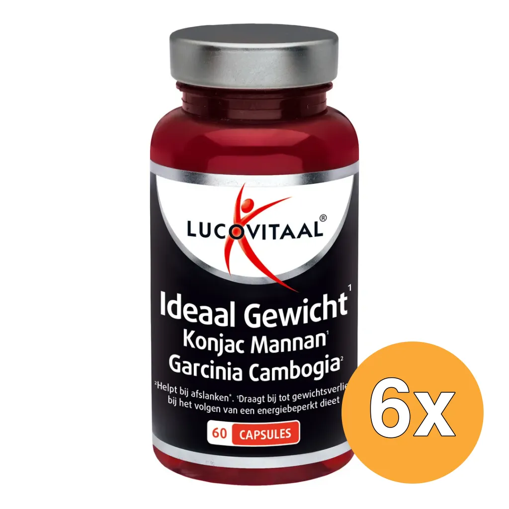6x Lucovitaal Ideaal Gewicht Konjac Mannan Garcinia Cambogia (60 capsules)