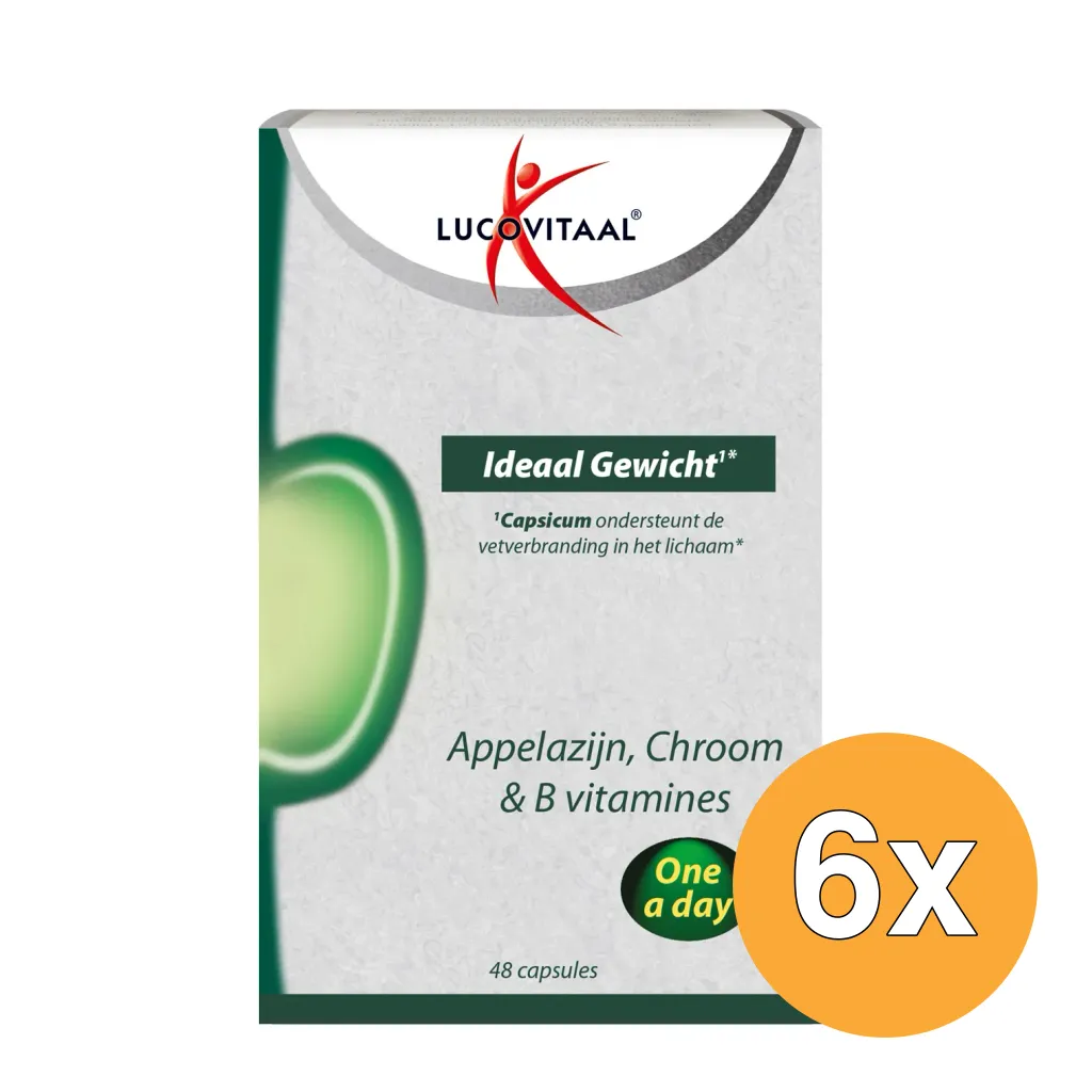 6x Lucovitaal Ideaal Gewicht Appelazijn (48 capules)
