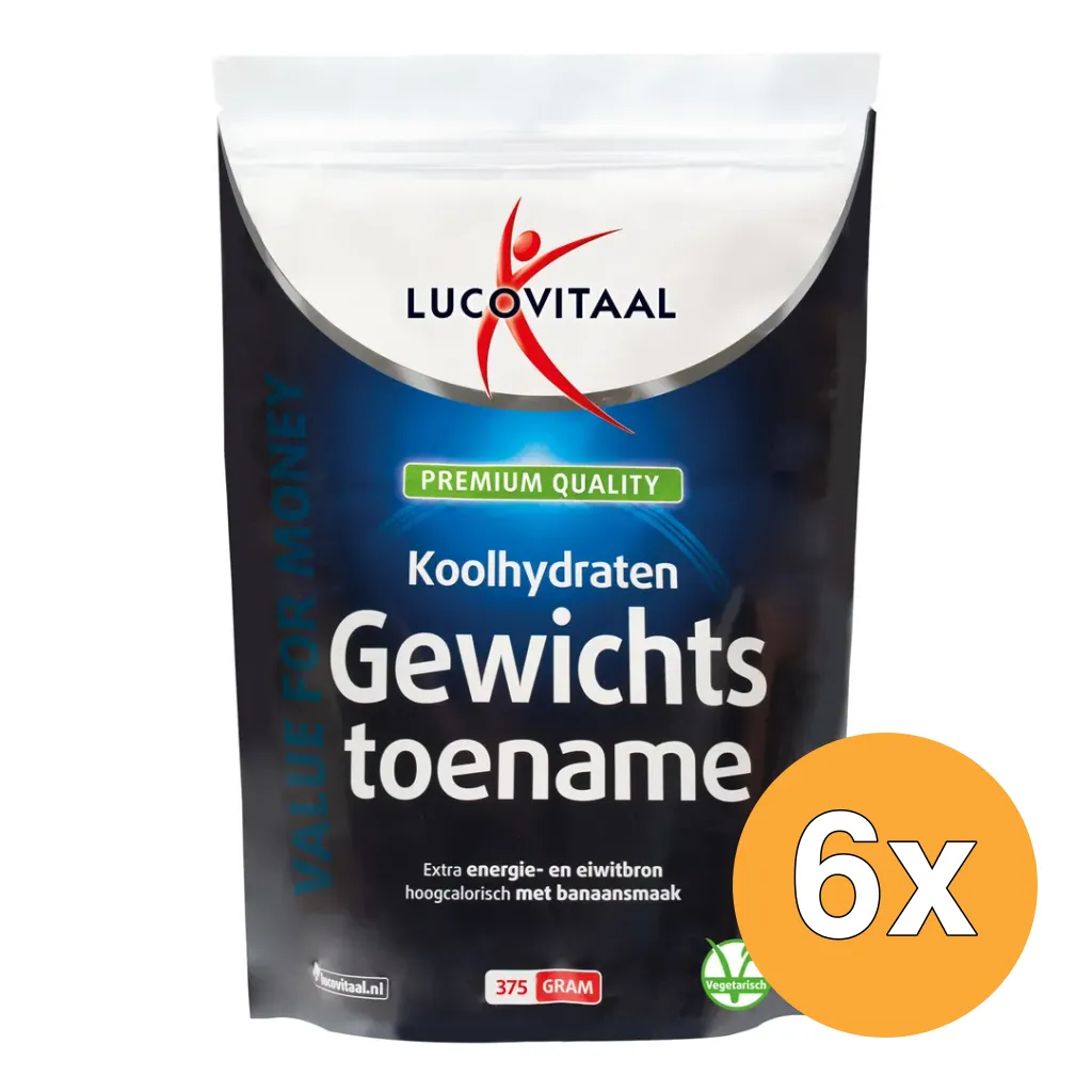6x Lucovitaal Koolhydraten Gewichtstoename Poeder (375 gr)