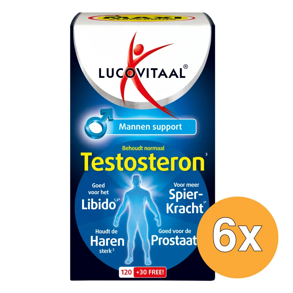 6x Lucovitaal Testosteron Mannen Support (150 tabletten)