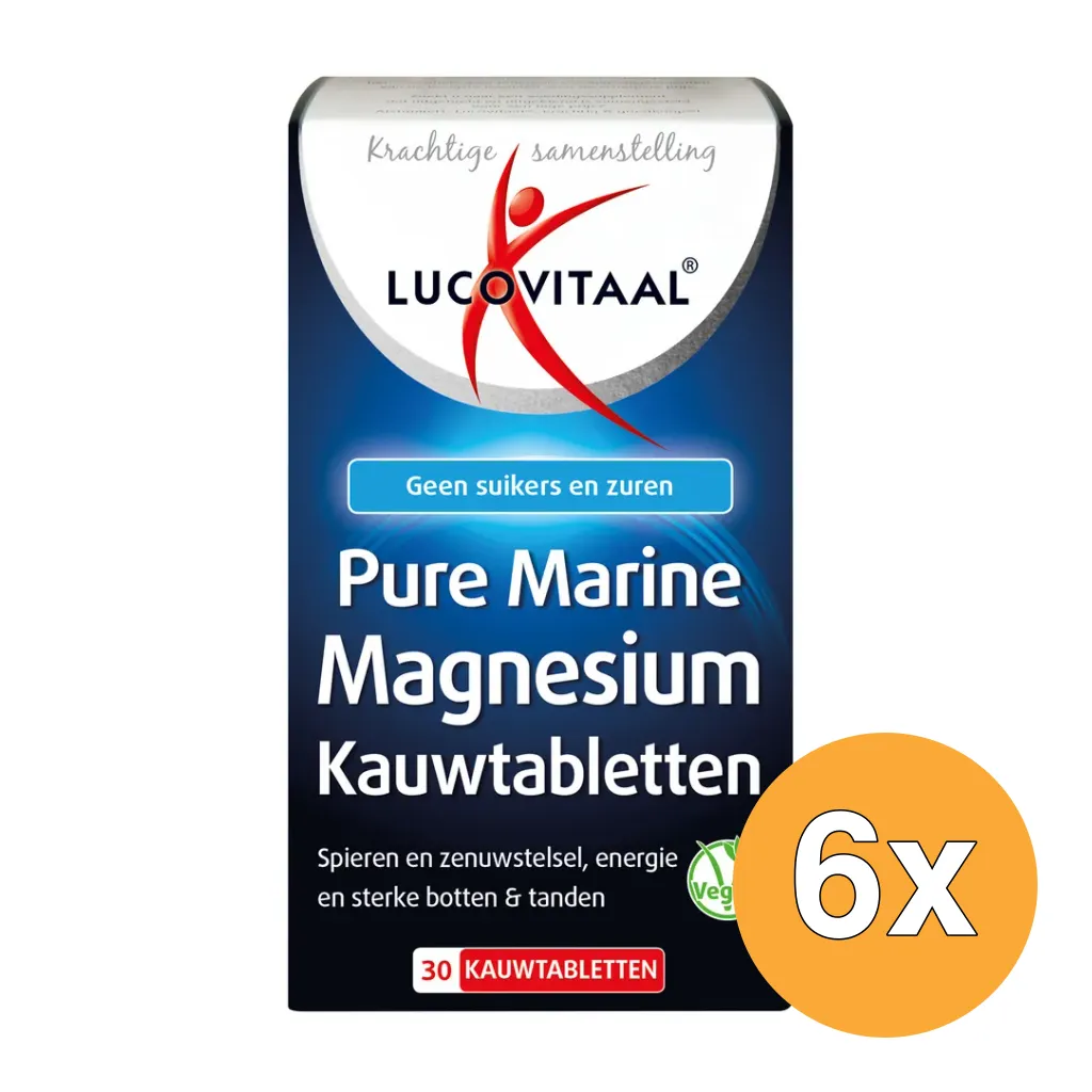 6x Lucovitaal Pure Marine Magnesium (30 kauwtabletten)
