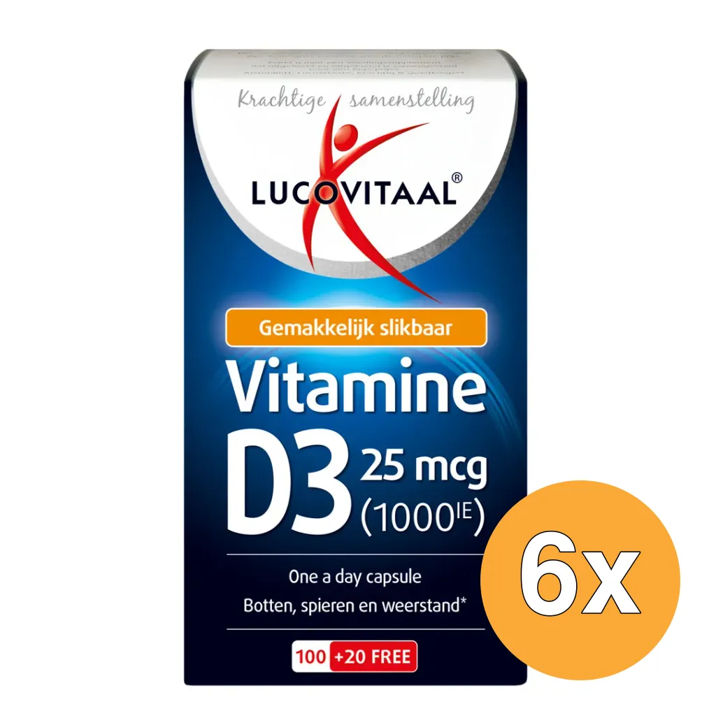 6x Lucovitaal Vitamine D3 25mcg (120 capsules)