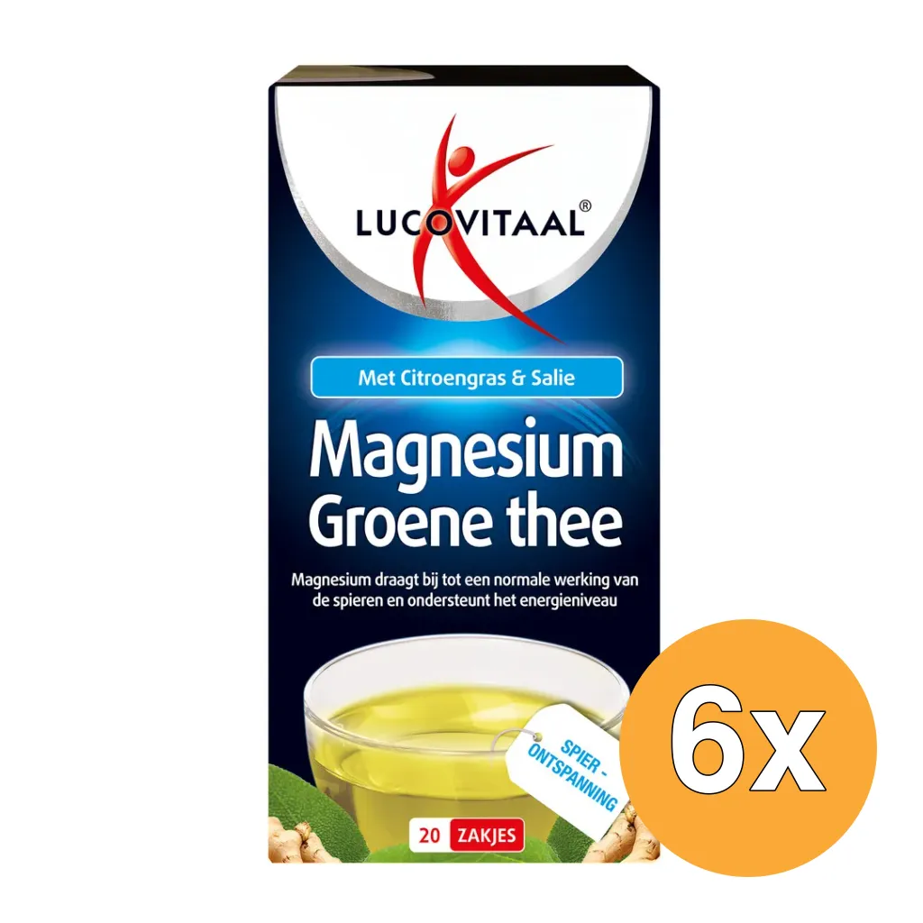 6x Lucovitaal Magnesium Groene Thee (20 zakjes)