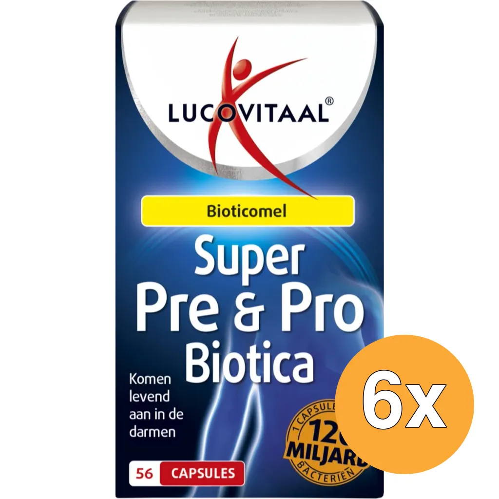 6x Lucovitaal Pre & Probiotica 120 Miljard Bacteriën (56 capsules)