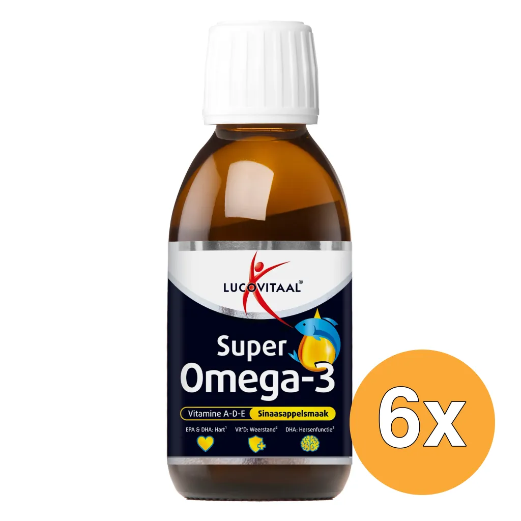6x Lucovitaal Super Omega 3 Vloeibaar Sinaasappel (125 ml)