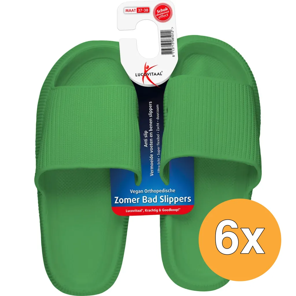 6x Lucovitaal Orth. Badslippers 37-38 Groen (1 paar)