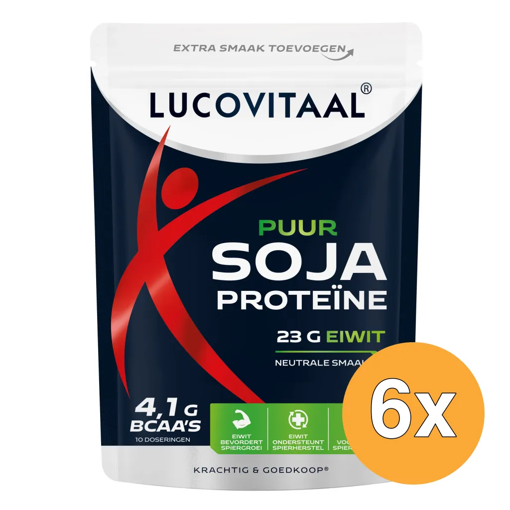 6x Lucovitaal Proteïne Soja poeder Puur (Vegan) (250 gr)