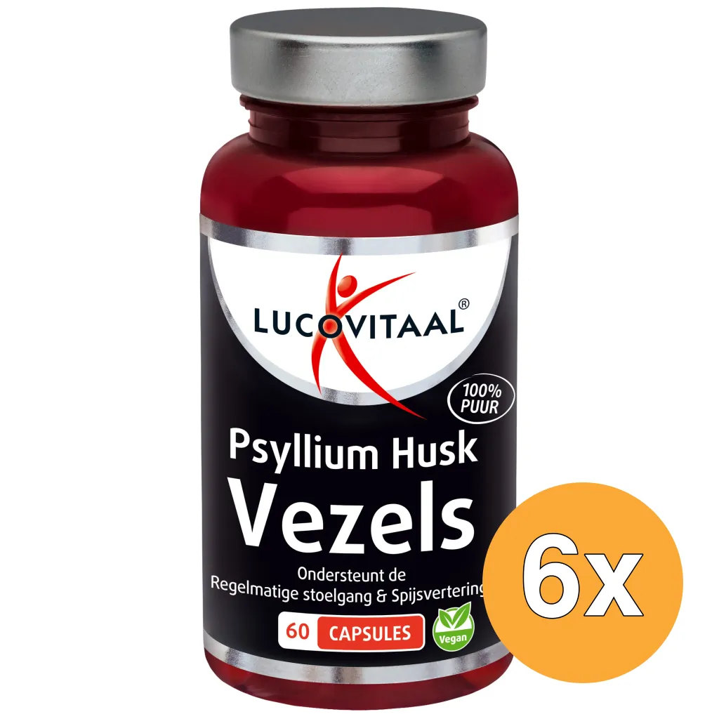 6x Lucovitaal Psyllium Husk Vezels (60 capsules)