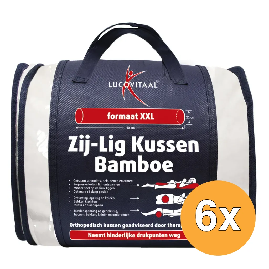 6x Lucovitaal Bamboe Zij-Lig Kussen (1 stuk)
