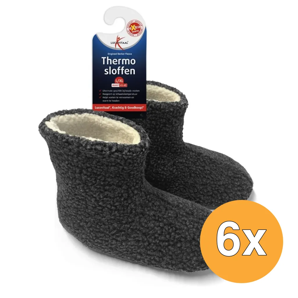 6x Lucovitaal Thermo Berber Slof 41-45 (1 paar)