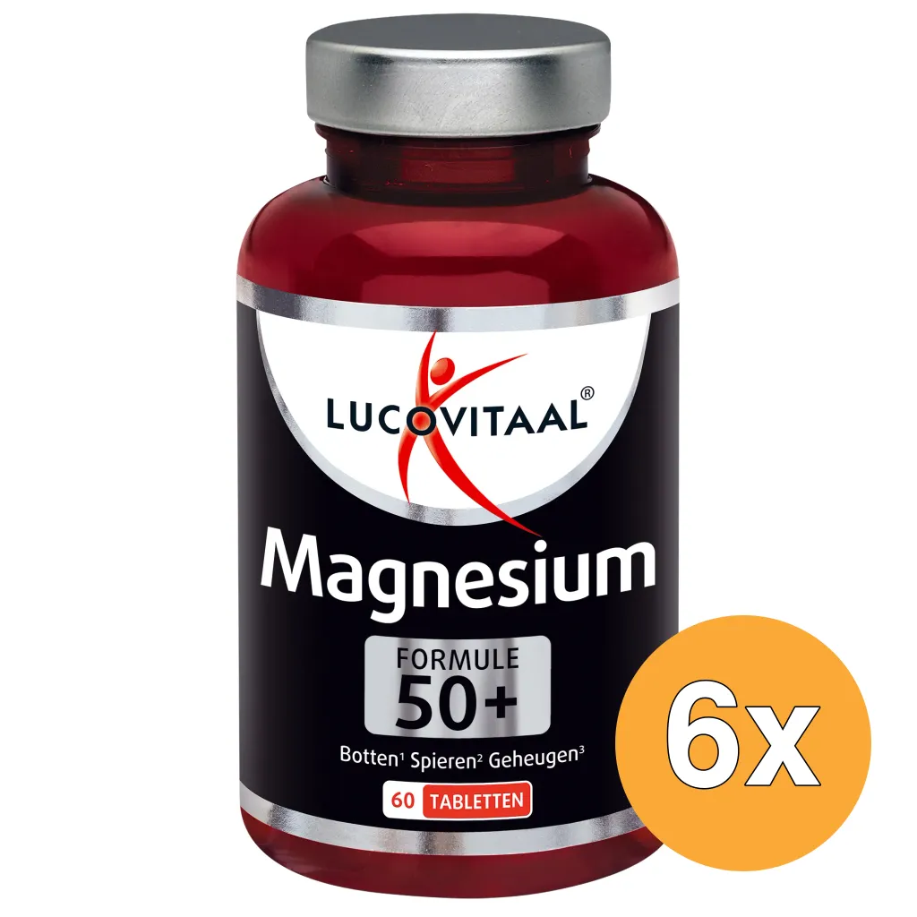 6x Lucovitaal Magnesium 50+ (Botten, Spieren, Geheugen) (60 tabletten)
