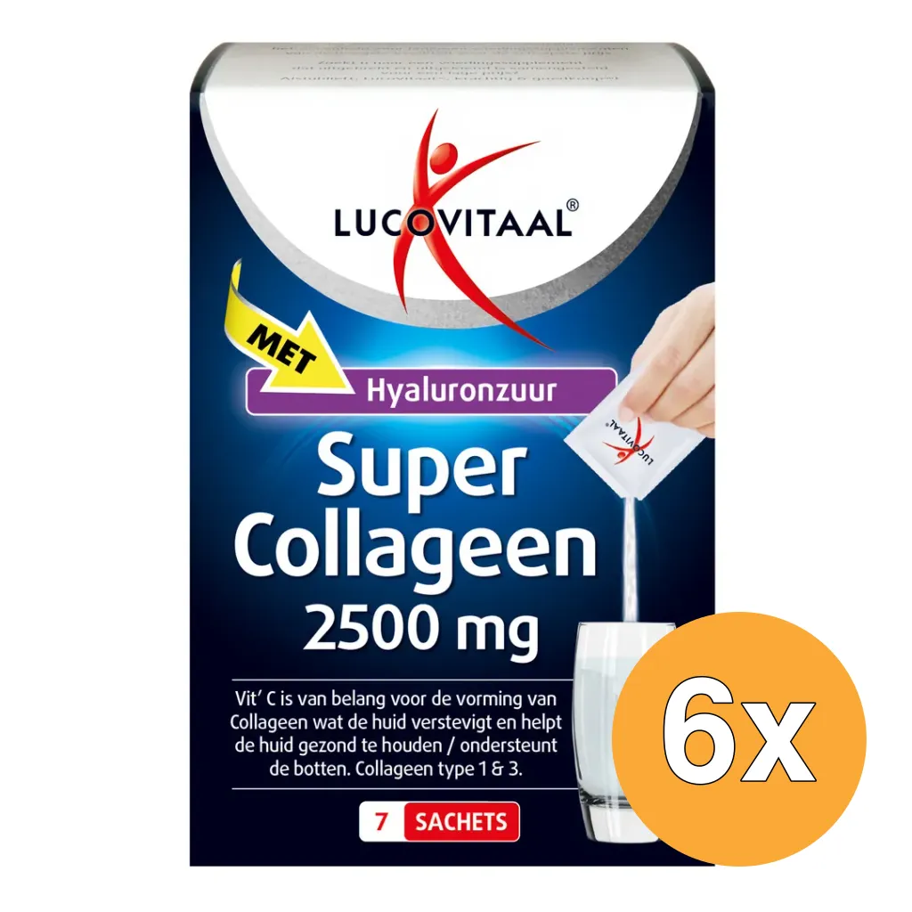 6x Lucovitaal Super Collageen 2500 Mg (7 Sachets)