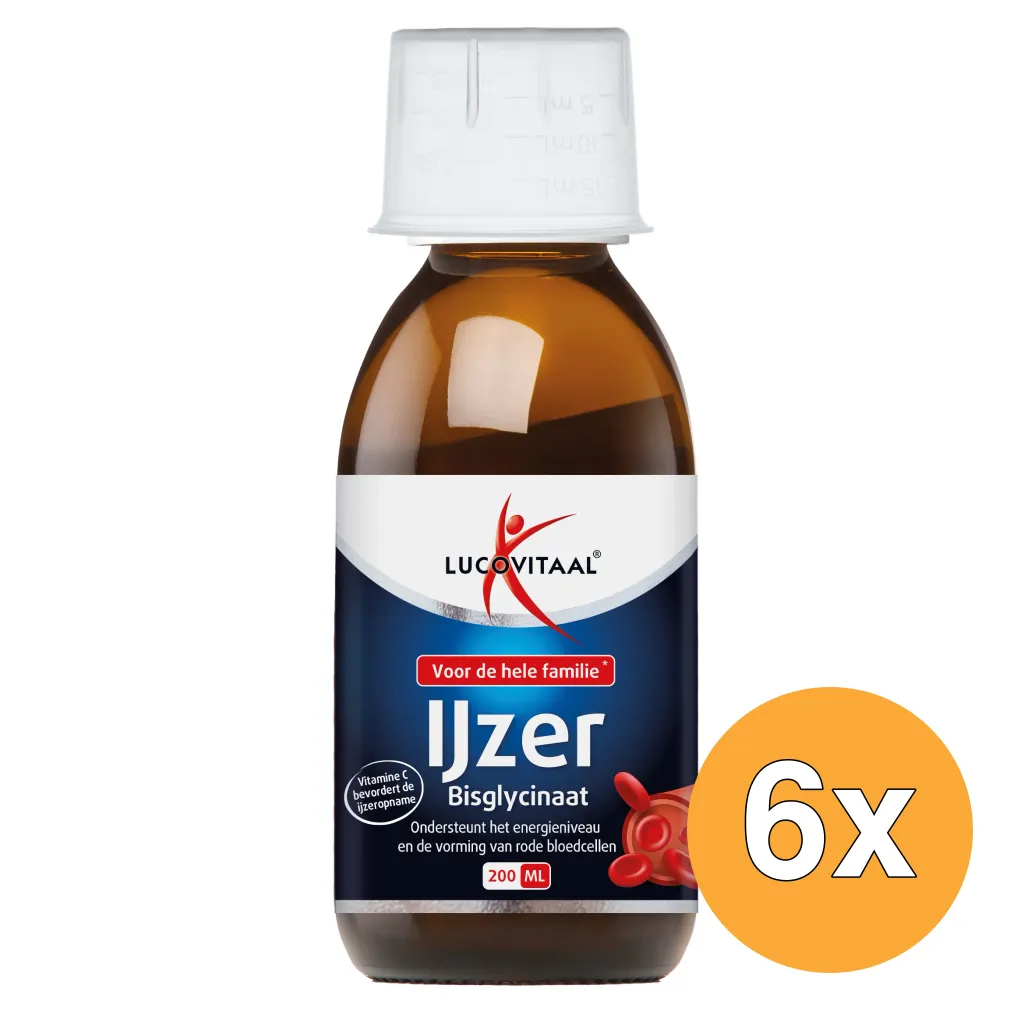 6x Lucovitaal Ijzer Bisglycinaat (200 ml)