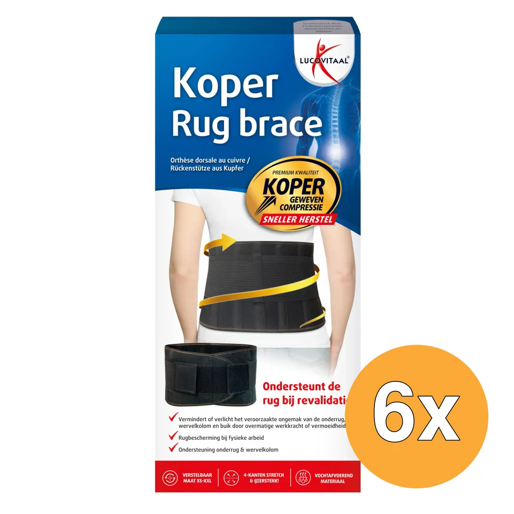 6x Lucovitaal Brace Rug Koper (1 stuk)