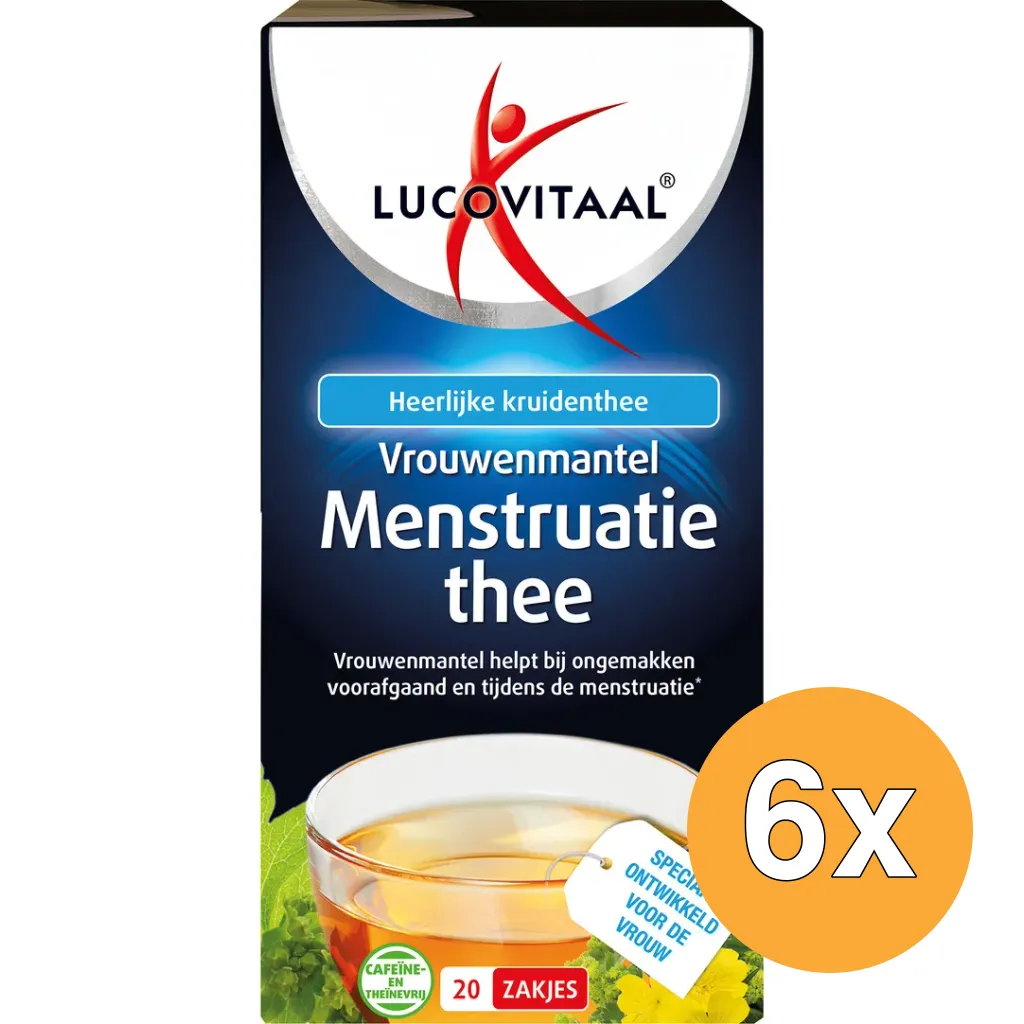 6x Lucovitaal Vrouwenmantel Menstruatie Thee (20 stuks)