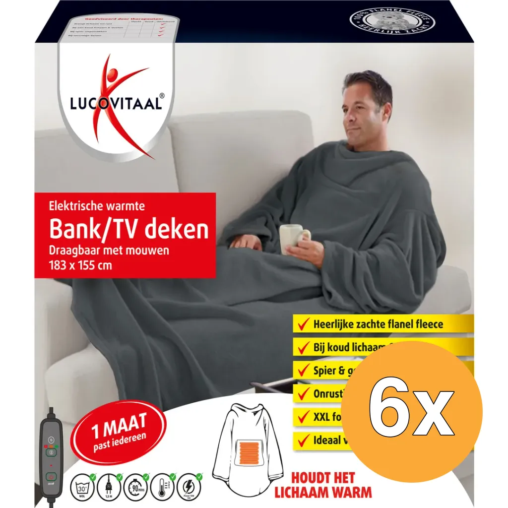 6x Lucovitaal Elekt. Warmte Bank/Tv Deken (1 stuk)
