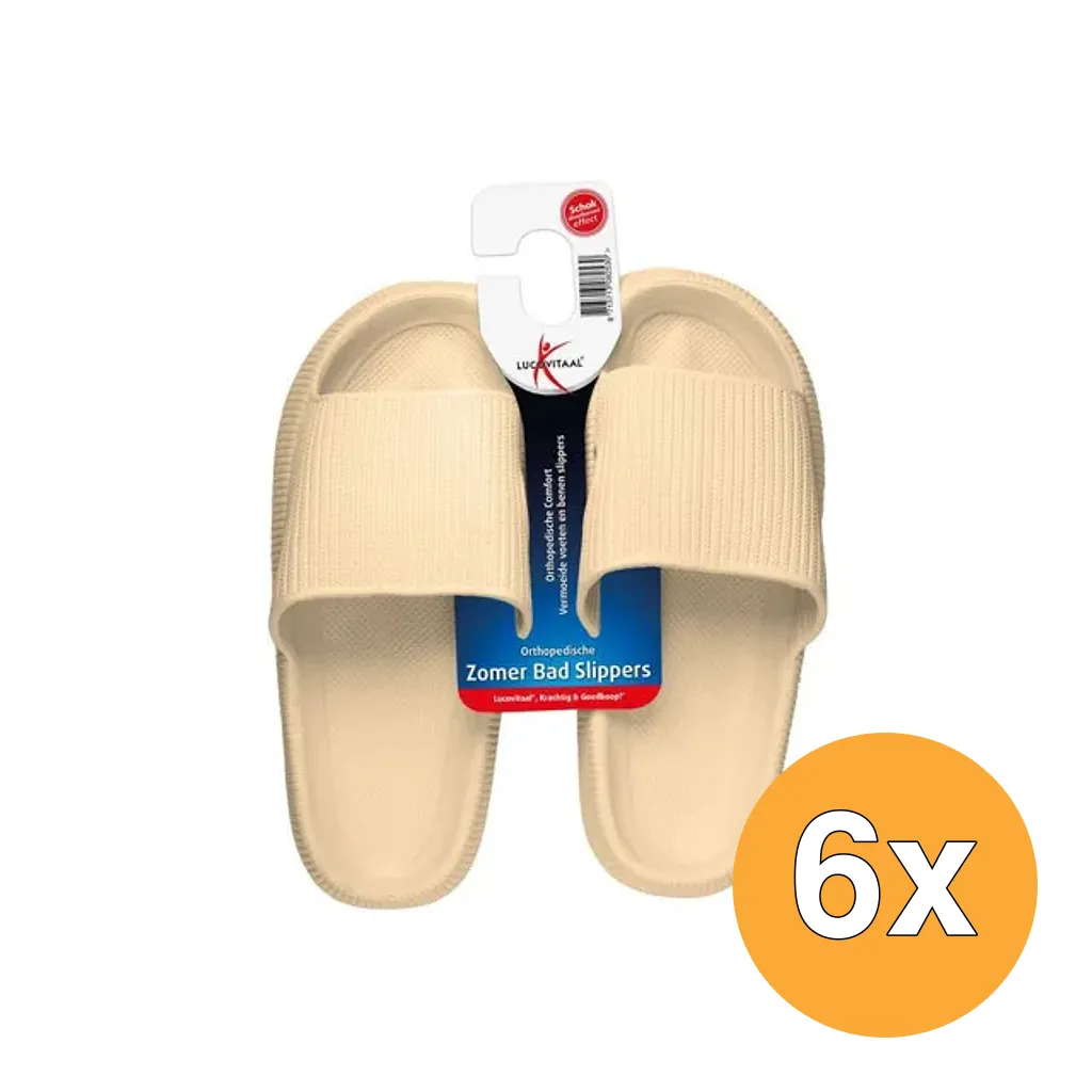 6x Lucovitaal Orth. Badslippers 39-40 Beige (1 paar)